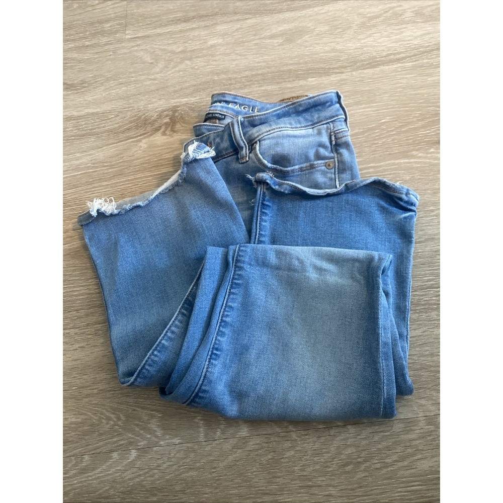 American Eagle Super Stretch Flare Jeans Womens Size 4 X-Short Light Wash